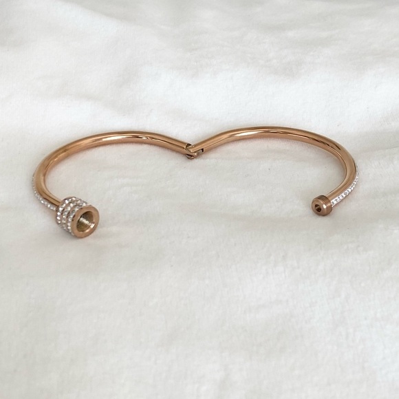 Rose Gold and Diamond Bangle Stackable Bracelet New - Picture 10 of 13